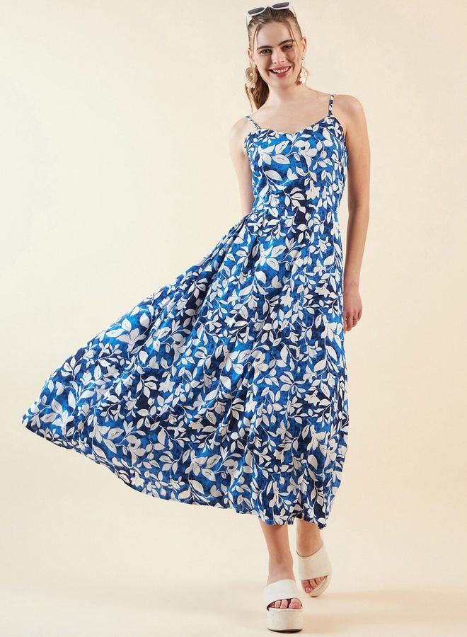 Freehand Women Blue Floral Print Maxi Dress - Image 1