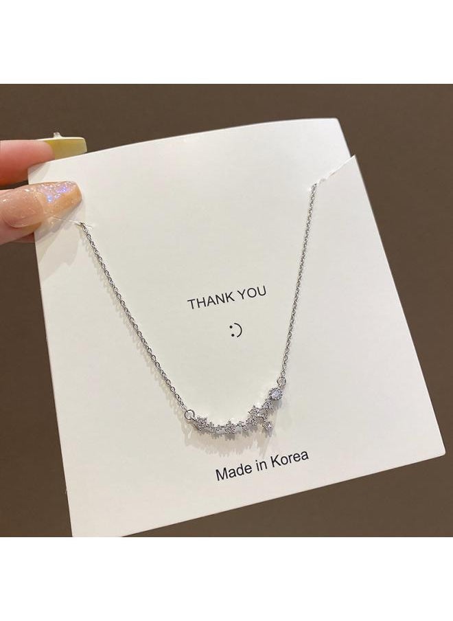 Generic - South Korea Silver Titanium Steel Necklace For Girls Versatile High Sense Niche Pearl Butterfly Pendant Clavicle Chain Jewelry - Image 1