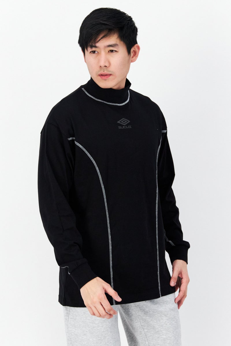 Men Sportswear Fit Long Sleeve Training Sweatshirts, Black