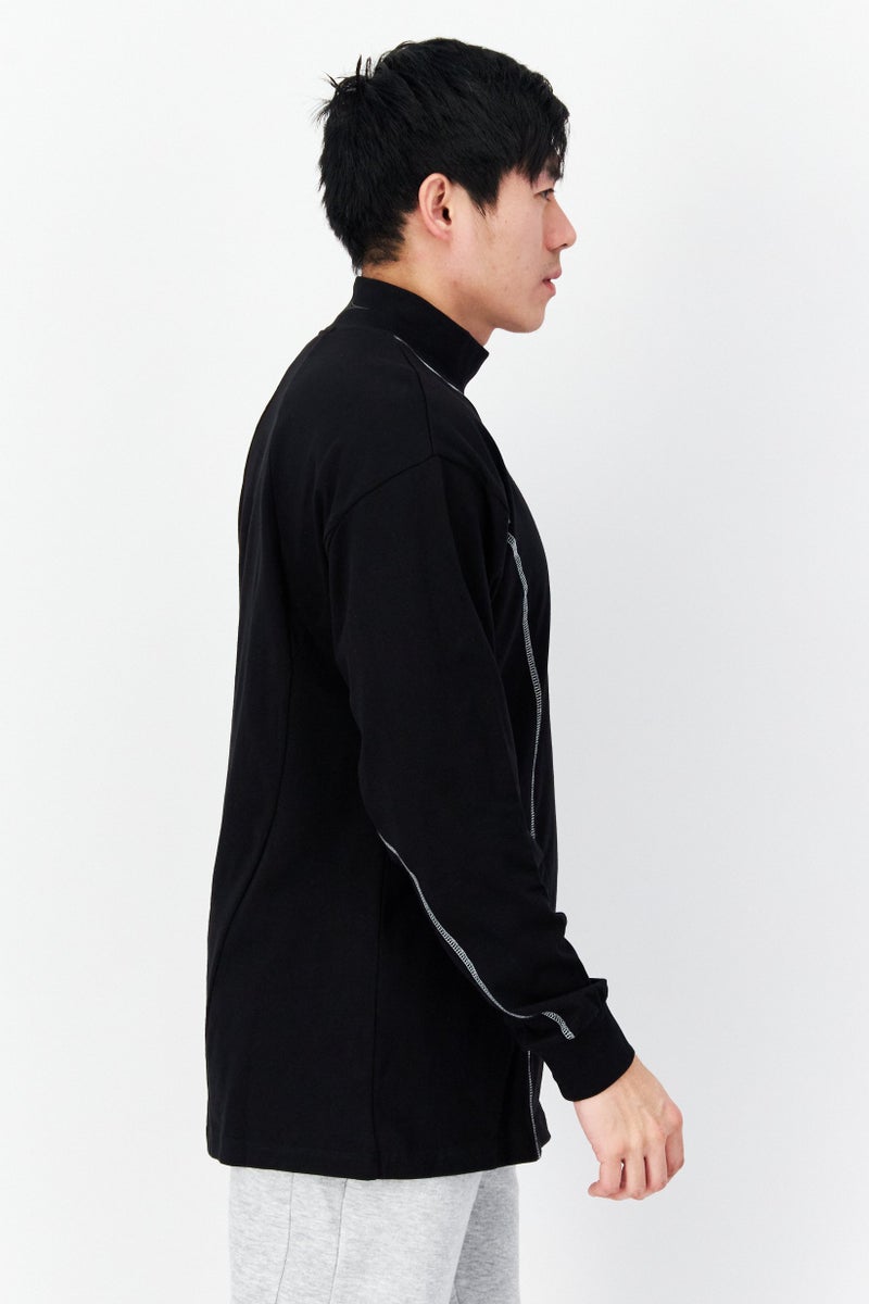 Men Sportswear Fit Long Sleeve Training Sweatshirts, Black