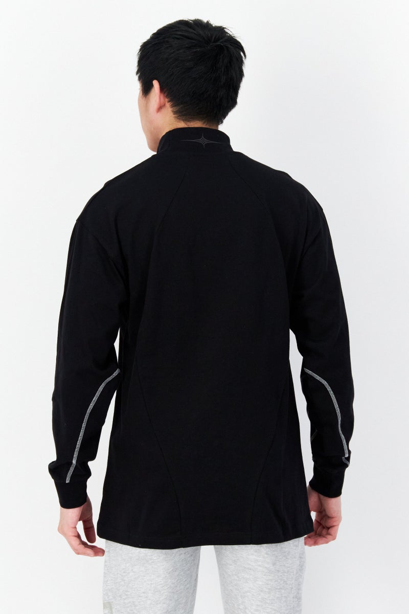 Men Sportswear Fit Long Sleeve Training Sweatshirts, Black