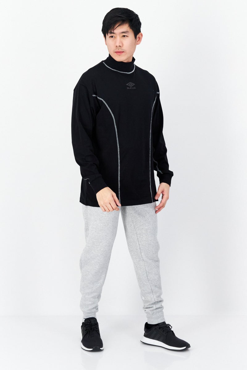 Men Sportswear Fit Long Sleeve Training Sweatshirts, Black