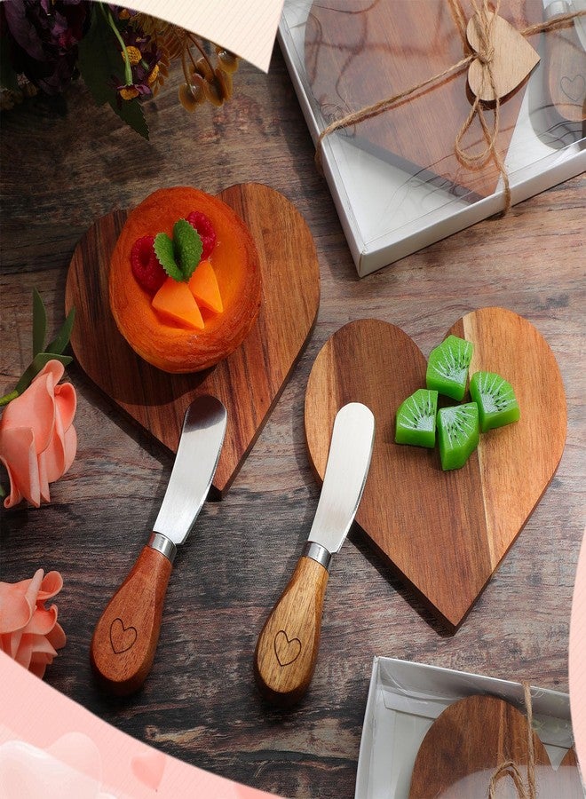 FillTouch مجموعة سكاكين تقديم الجبن والجبن من فيل تاتش، ١٢ قطعة، مع بطاقات خشبية على شكل قلب، هدية مثالية لحفلات توديع العزوبية، وحفلات الزفاف، وأعياد الميلاد. - Image 5