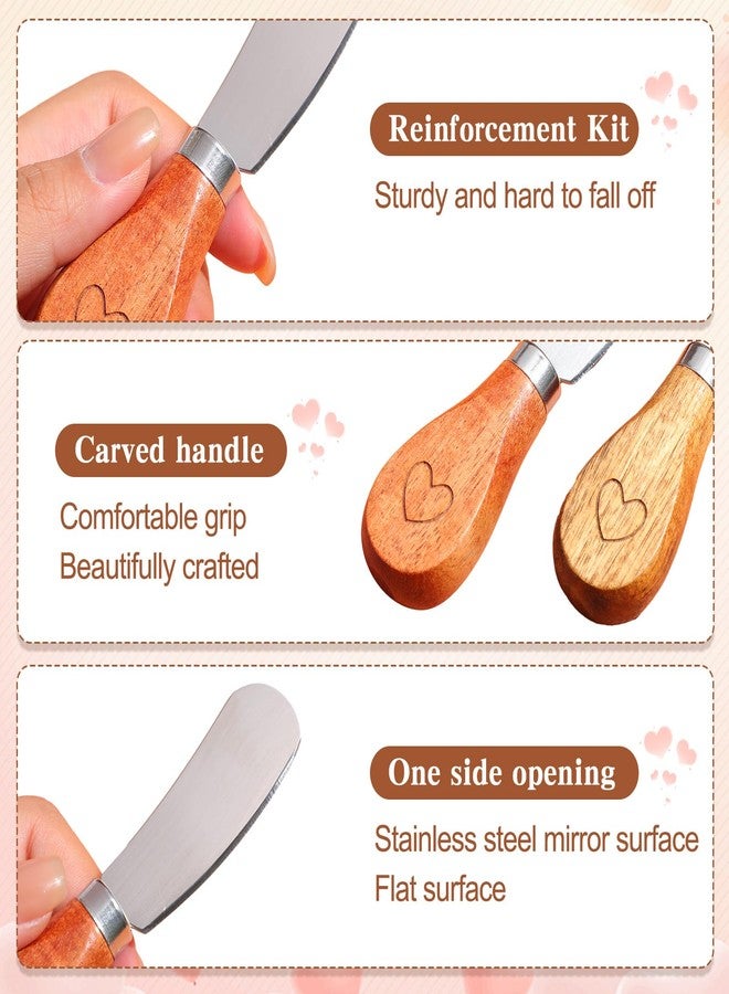 FillTouch مجموعة سكاكين تقديم الجبن والجبن من فيل تاتش، ١٢ قطعة، مع بطاقات خشبية على شكل قلب، هدية مثالية لحفلات توديع العزوبية، وحفلات الزفاف، وأعياد الميلاد. - Image 4