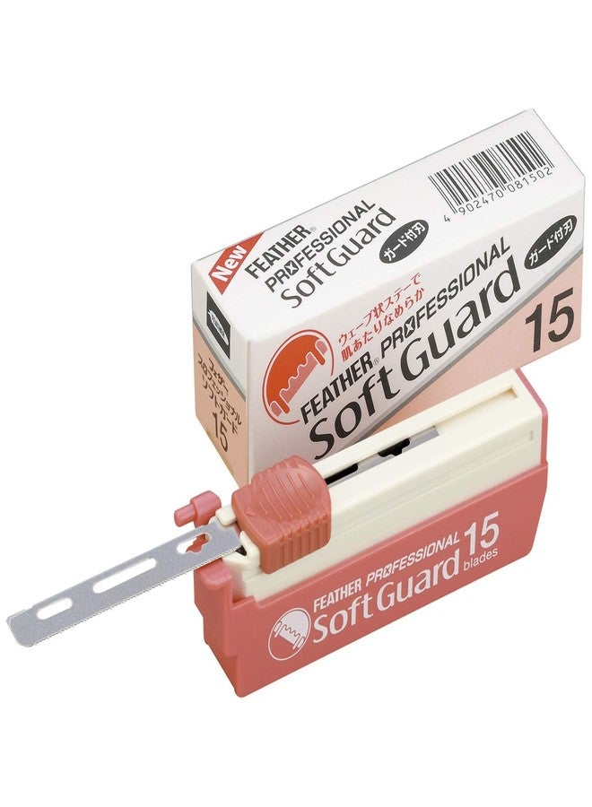 Feather Artist Club ProSoft Guard Razor Blades - 1 Pack of 15 - Single Straight Edge Razor Blade with Guard Refills for Shaving - For Men, Women, & Barbers - Image 1