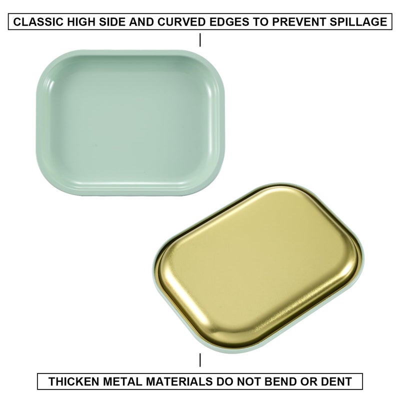 HOKirin Metal Tray with Soft Magnetic Lid,Metal Small Tray with Spill Proof Cover,Cute Blank Decorative Tray,Perfect for Home and On-The-Go,7â€ x 5.5â€ x 0.6"",Matcha, ZTZ0017 - Image 4
