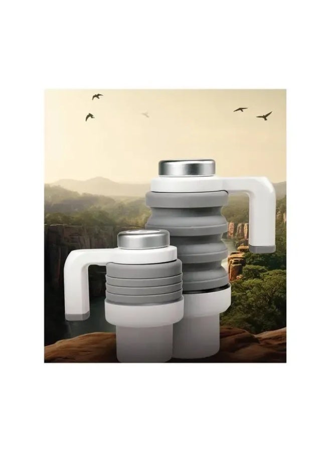 GREEN LION Car Folding Electric Kettle with Collapsable Design & Food Grade Silicone / Vehicle Adapter Included / 550ml Capacity / Temperature Display - White - Image 2