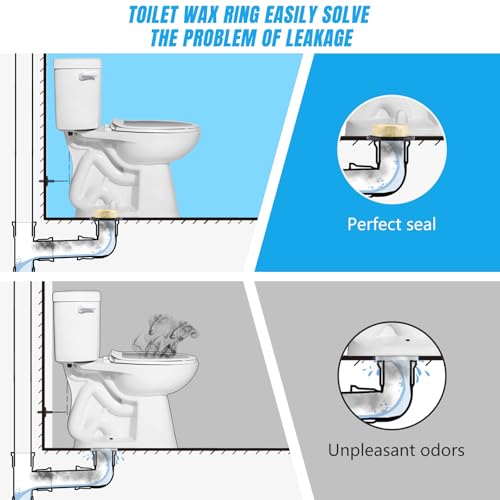 MENNTY Toilet Wax Ring Extra Thick with Reinforced Polyurethane Core for Sealing Against Gas/Odor and Water Leaks Toilet Wax Ring with Metal Studs for 3" and 4" Waste Lines.Yellow, 1-Pack - Image 2