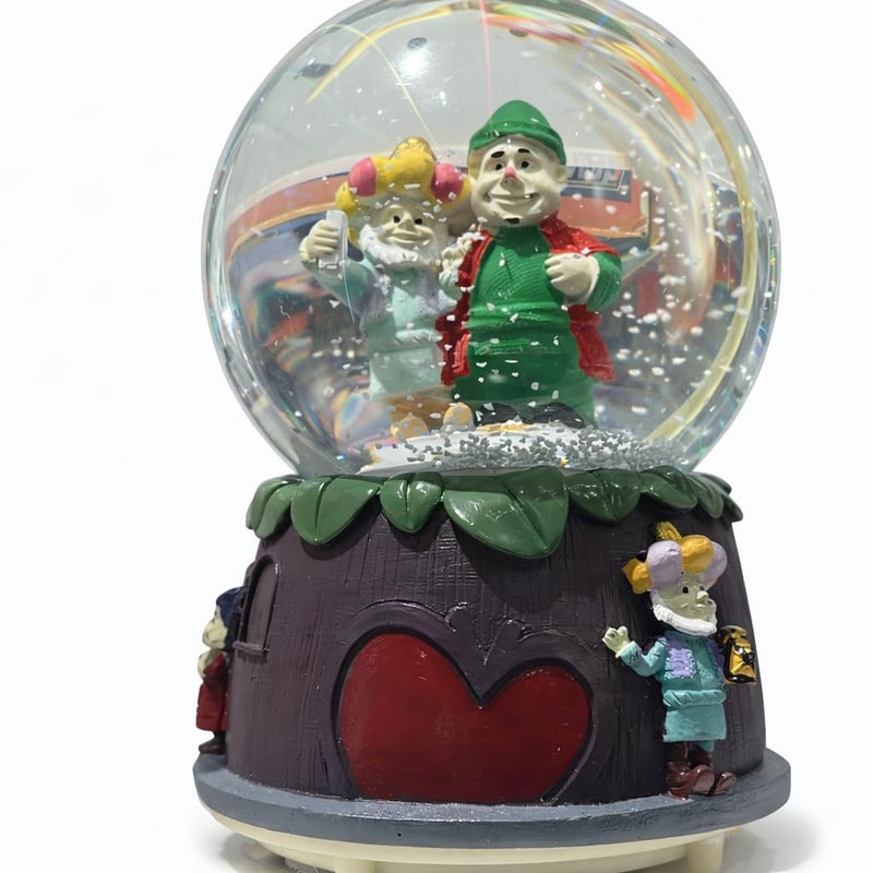 Ramadan snow Globe with Elves, Musical Water Globe, Holiday Theme Decoration
