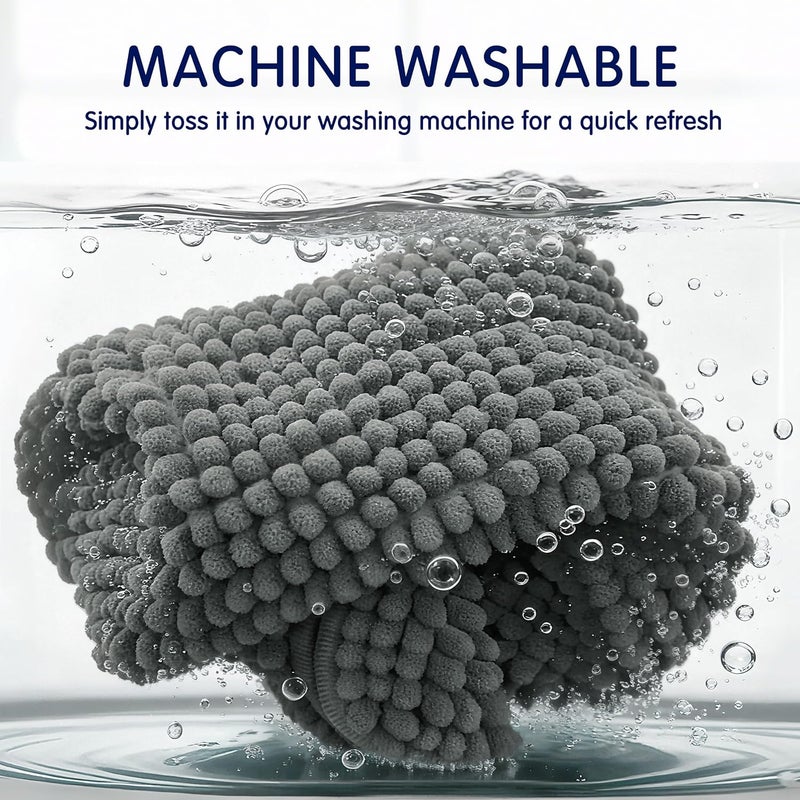subrtex Bathroom Rugs, 24" x 60" Chenille Bath Rug Soft Short Plush Bath Mat Soft Shower Mat Water Absorbent Shower Mat Quick Dry Machine Washable, Gray - Image 5