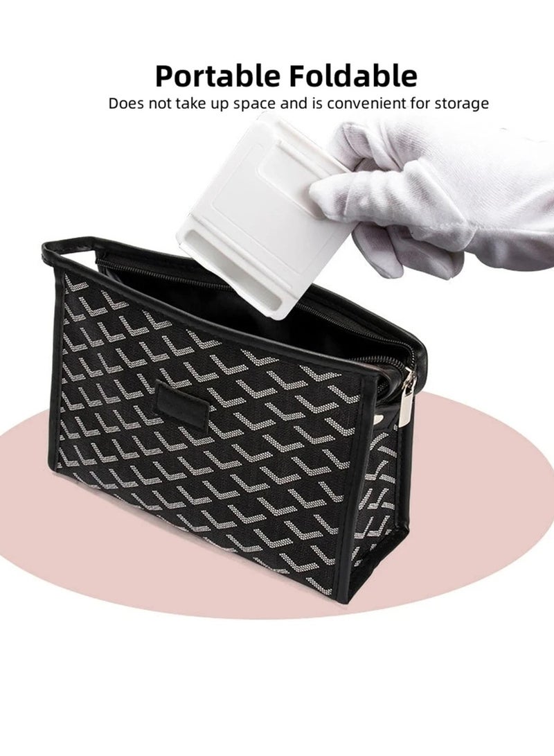 AROAQ Cell Phone Stand, Portable And Foldable Desk Phone Holder, Adjustable Angle Smartphone Support Tablet Stand, Compact And Durable Universal Desk Stand For All Mobile Smart Phone, (Black And Blue) - Image 3