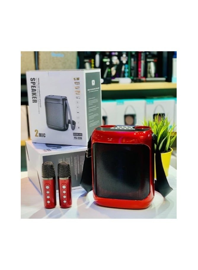REBENUO YS-220, 2 Mic Home Karaoke KTV Microphone Wireless Karaoke Microphone Speaker UHF Microphones Speakers - Image 3