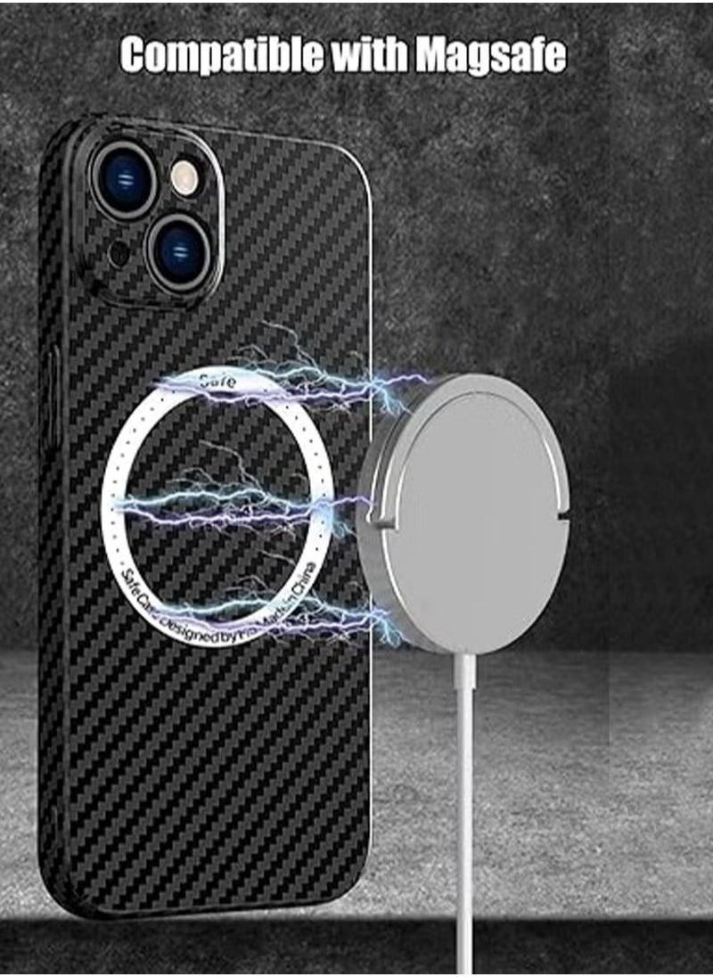 X-level iPhone 15 Plus Case Compatible With MagSafe Support Wireless Charging Ultra Thin Slim Shockproof Carbon Fiber Texture Plastic Hard Back Phone Accessories Cover iphone 15 Plus  - Image 5