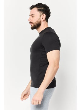 Reebok Men Strenght Athlete Fit Short Sleeves Running T-Shirt, Black  - Image 3