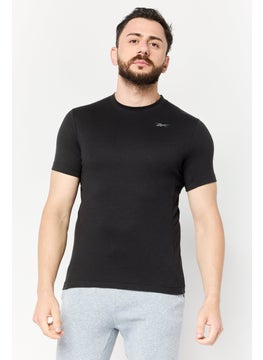 Reebok Men Strenght Athlete Fit Short Sleeves Running T-Shirt, Black  - Image 1
