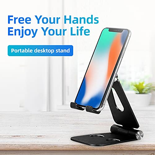 cocopar Monitor Stand Adjustable Desk Mobile Phone Holder Fully Foldable Aluminum Compatible for Smartphone Portable Monitor iPad iPhone 12 Pro Mini Nintendo Switch Tablets - Image 2