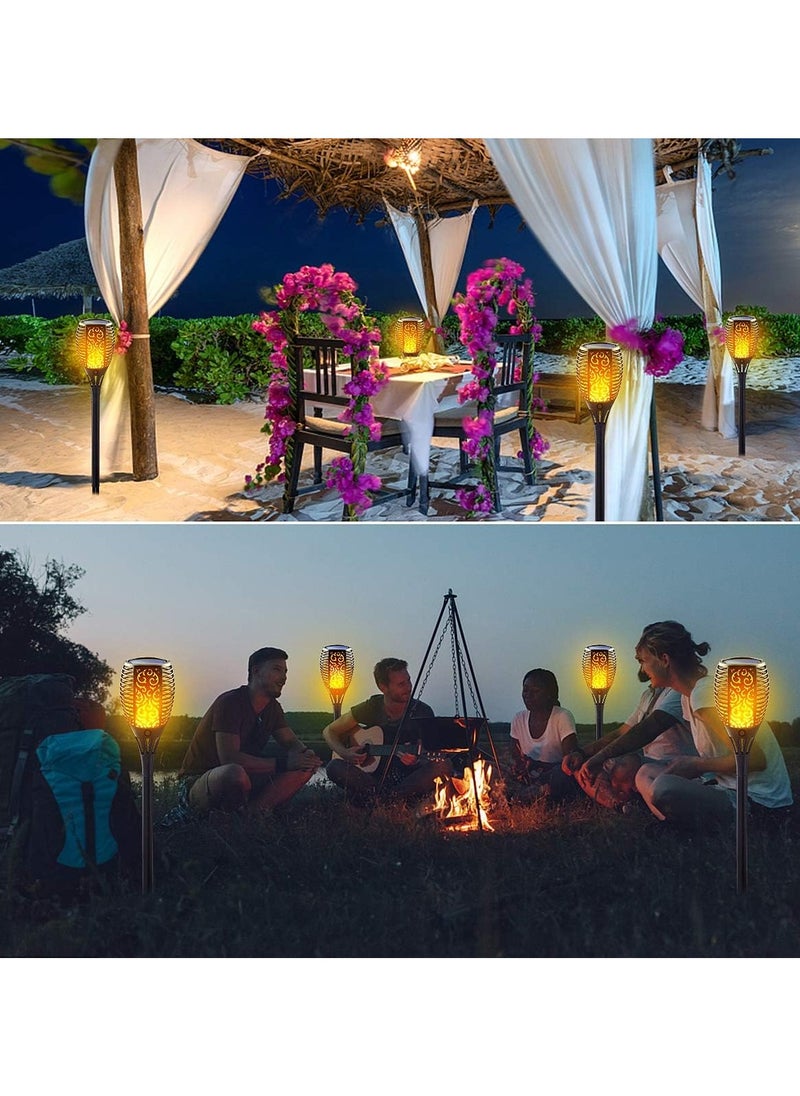 DubaiGallery Solar Lights Upgraded - Flickering Flames Torch Solar Path Light - Dancing Flame Lighting 96 Led Dusk to Dawn Flickering Tiki Torches Outdoor Waterproof Garden  - Image 3