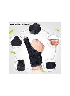 Halamine Sport Thumb Wrist Support Sleeve, Breathable and Adjustable Thumb Wrist Gloves, Gloves for Pain Relief Arthritis Tendonitis Sprained,Upgraded version, Black,  - Image 4