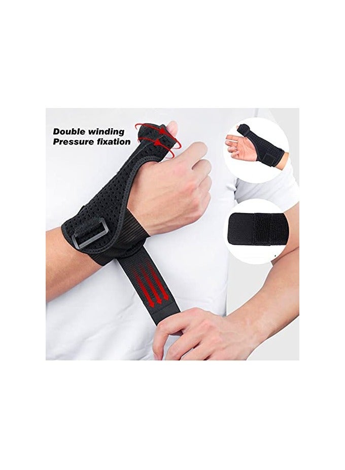 Halamine Sport Thumb Wrist Support Sleeve, Breathable and Adjustable Thumb Wrist Gloves, Gloves for Pain Relief Arthritis Tendonitis Sprained,Upgraded version, Black,  - Image 3