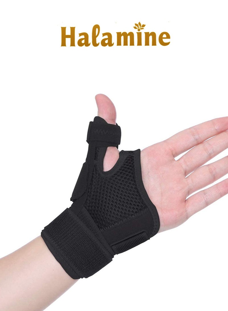 Halamine Sport Thumb Wrist Support Sleeve, Breathable and Adjustable Thumb Wrist Gloves, Gloves for Pain Relief Arthritis Tendonitis Sprained,Upgraded version, Black,  - Image 1