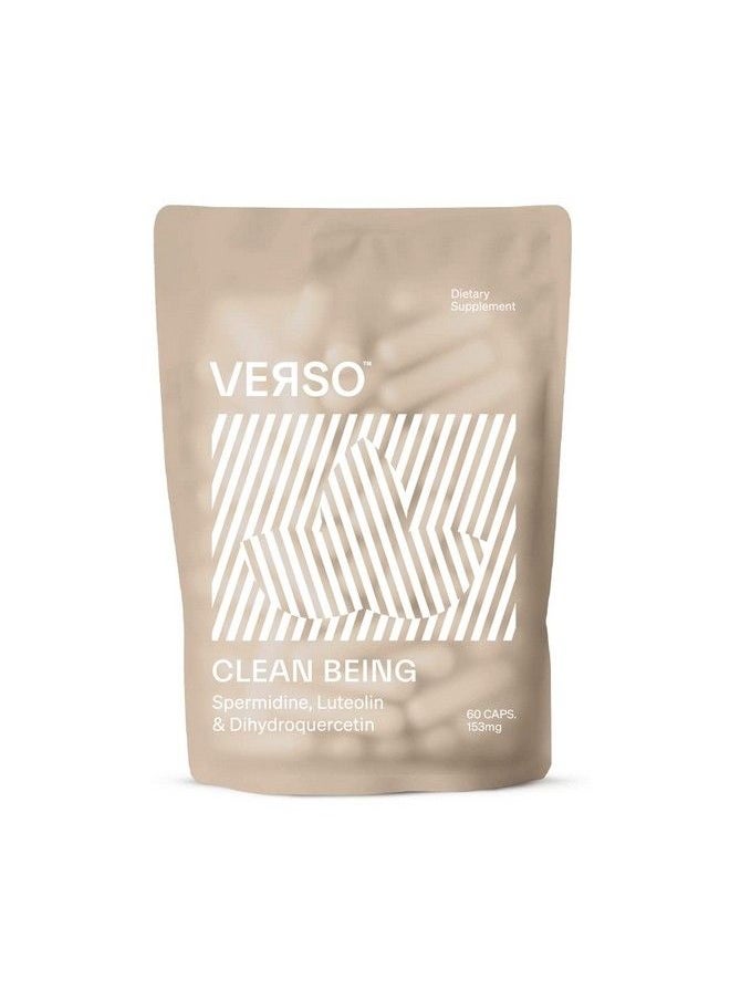 Verso - Clean Being Spermidine Dietary Supplement Capsules For Natural Cellular Clean Up Luteolin And Dihydroquercetin Vegan Senolytic Molecules Supplements For Healthy Aging (1Pack=60 Capsule) - Image 1