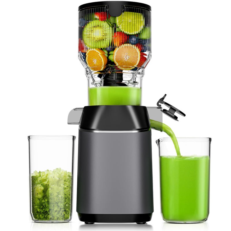 EUHOMY Cold Press Juicer Machines, EUHOMY 5.8" Wide Feed Chute, Slow Masticating Juicer for Whole Vegetables and Fruits, 99.6% High Juice Yield, Easy to clean, Juicer Machines with BPA Free - Image 1