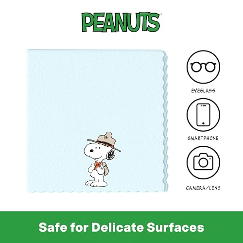 Purgenic Microfiber Cloth & Glasses Wipes (9 Pack) Lens & Glasses Cleaning Cloth - Eye Glass Clean Cloths - Eyeglass Cleaning Cloths - Camera Lenses & Gadget Delicate Screens - Snoopy - Image 4