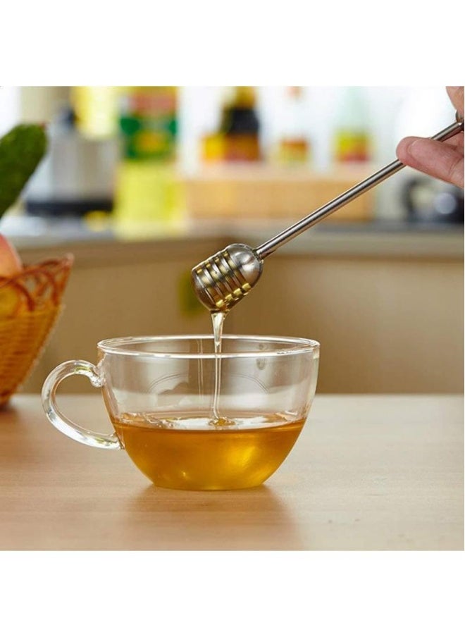 Generic 2 Pieces Stainless Steel Honey Dipper Stick, 6.3 Inch Honey Wand Server, Removable Honeycomb Stick for Honey Pot Dispense Honey, Wedding Party Favors Birthday Gift  - Image 2