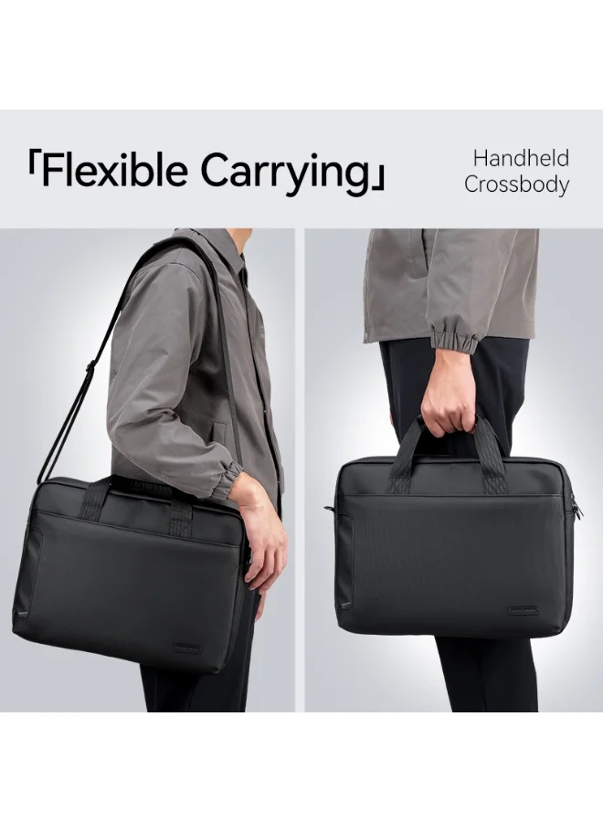 MARK RYDEN Mark Ryden MR-425D Grey 15.6 Inch Business Laptop Briefcase for Men Water Resistant Oxford Fabric 360 Protection Crossbody and Hand Carry Office Bag