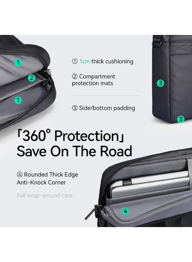 Mark Ryden MR-425D Grey 15.6 Inch Business Laptop Briefcase for Men Water Resistant Oxford Fabric 360 Protection Crossbody and Hand Carry Office Bag - Image 5