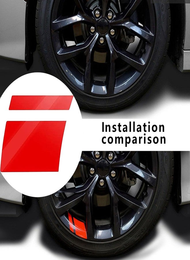 Slykew 6 PCS Car Wheel Rim Decal for 18In to 21In Wheels, Reflective Waterproof Automotive Stripes Decorative Stickers, Universal Tire Rim Accessories for Truck SUV Car Bike Motorcycle (Red) - Image 5