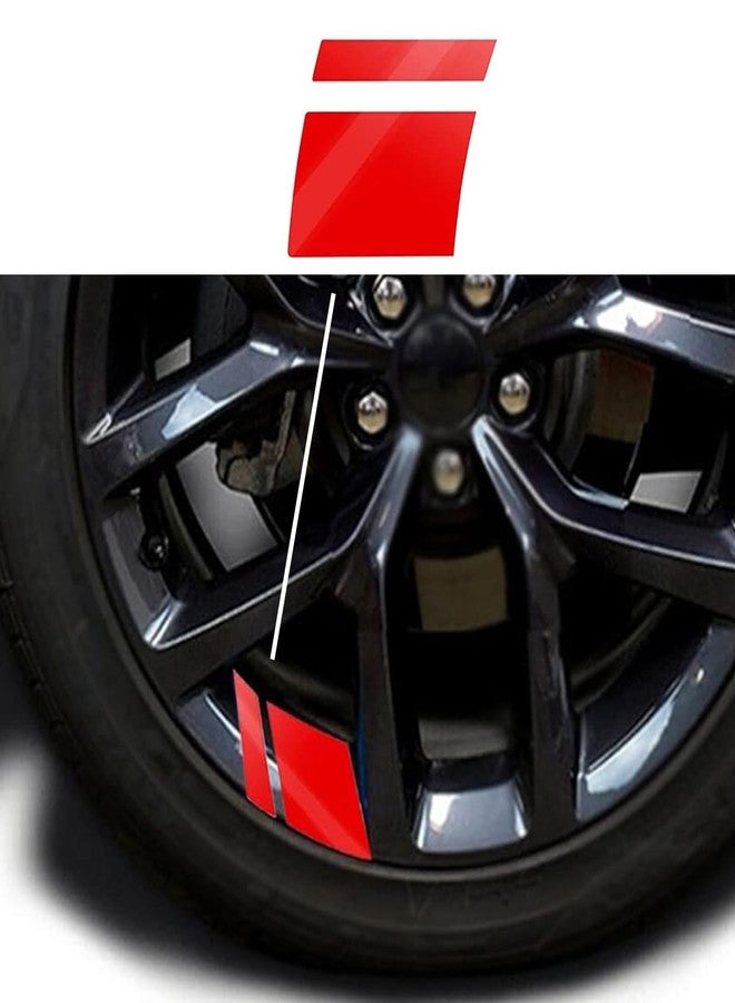 Slykew 6 PCS Car Wheel Rim Decal for 18In to 21In Wheels, Reflective Waterproof Automotive Stripes Decorative Stickers, Universal Tire Rim Accessories for Truck SUV Car Bike Motorcycle (Red) - Image 3