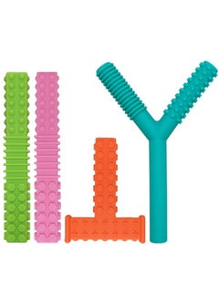 Jheppbay Sensory Chew Toys For Autistic Children, 4 Pack Silicone Chew Tube Teething Sticks Toys For Autism, Adhd, Spd, Chewies With Special Needs, Oral Motor Chewy Tool For Sensory Kids Chewer.  - Image 1