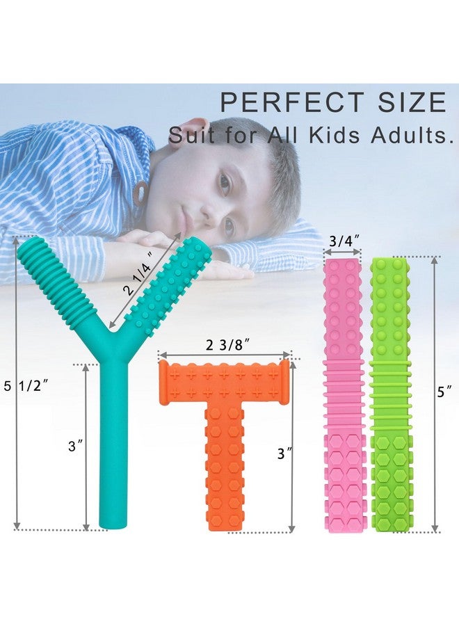 Jheppbay Sensory Chew Toys For Autistic Children, 4 Pack Silicone Chew Tube Teething Sticks Toys For Autism, Adhd, Spd, Chewies With Special Needs, Oral Motor Chewy Tool For Sensory Kids Chewer.  - Image 5