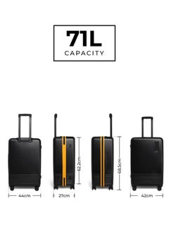 Mokobara MOKOBARA Iconic Range The Check-in Luggage Medium Size German Makrolon Poly-Carbonate Hard Sided 8 Hinomoto Wheels Suitcase Trolley - Hinomoto Wheels, Black-Crypto Sunray (Limited Edition)  - Image 5
