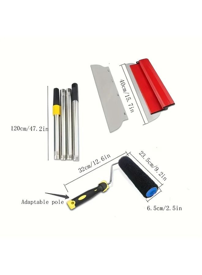 Plastic Scraper Set 4 Multi Purpose Tools With Flexible Rigid Blades For Drywall Paint Removal Leveling Kit Without Clamp - Image 1