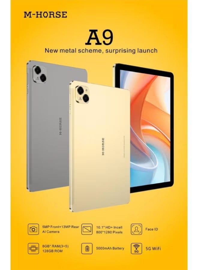 M-Horse A9 5G Tablet - 128GB, 8GB RAM- (Gold) - Image 4
