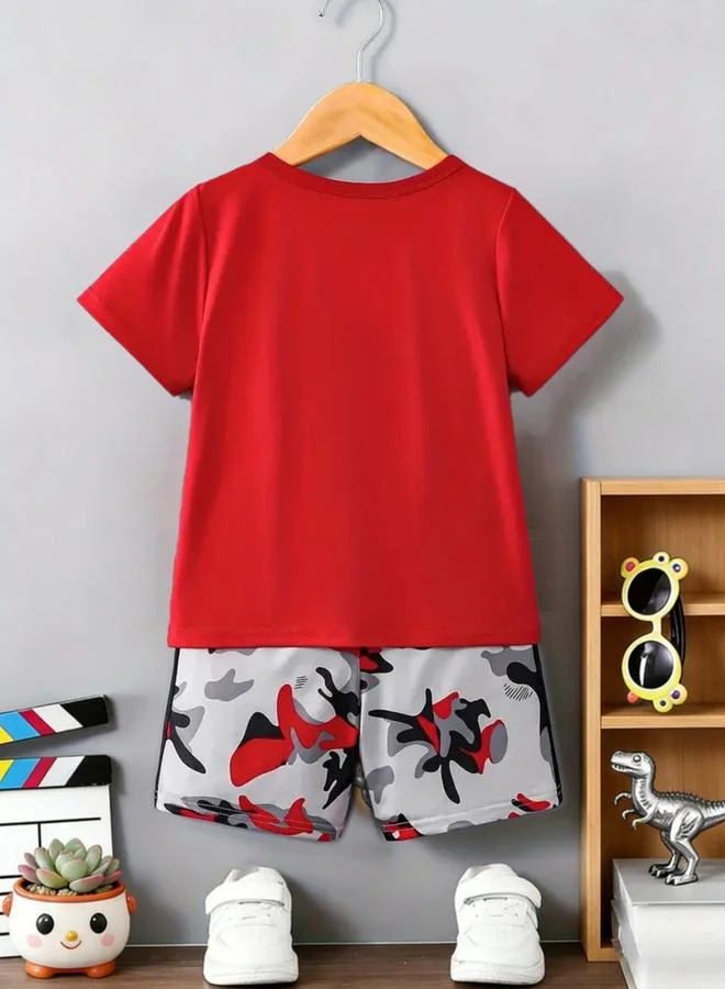 Take Two Boys Graphic Print T-Shirt and Shorts Set