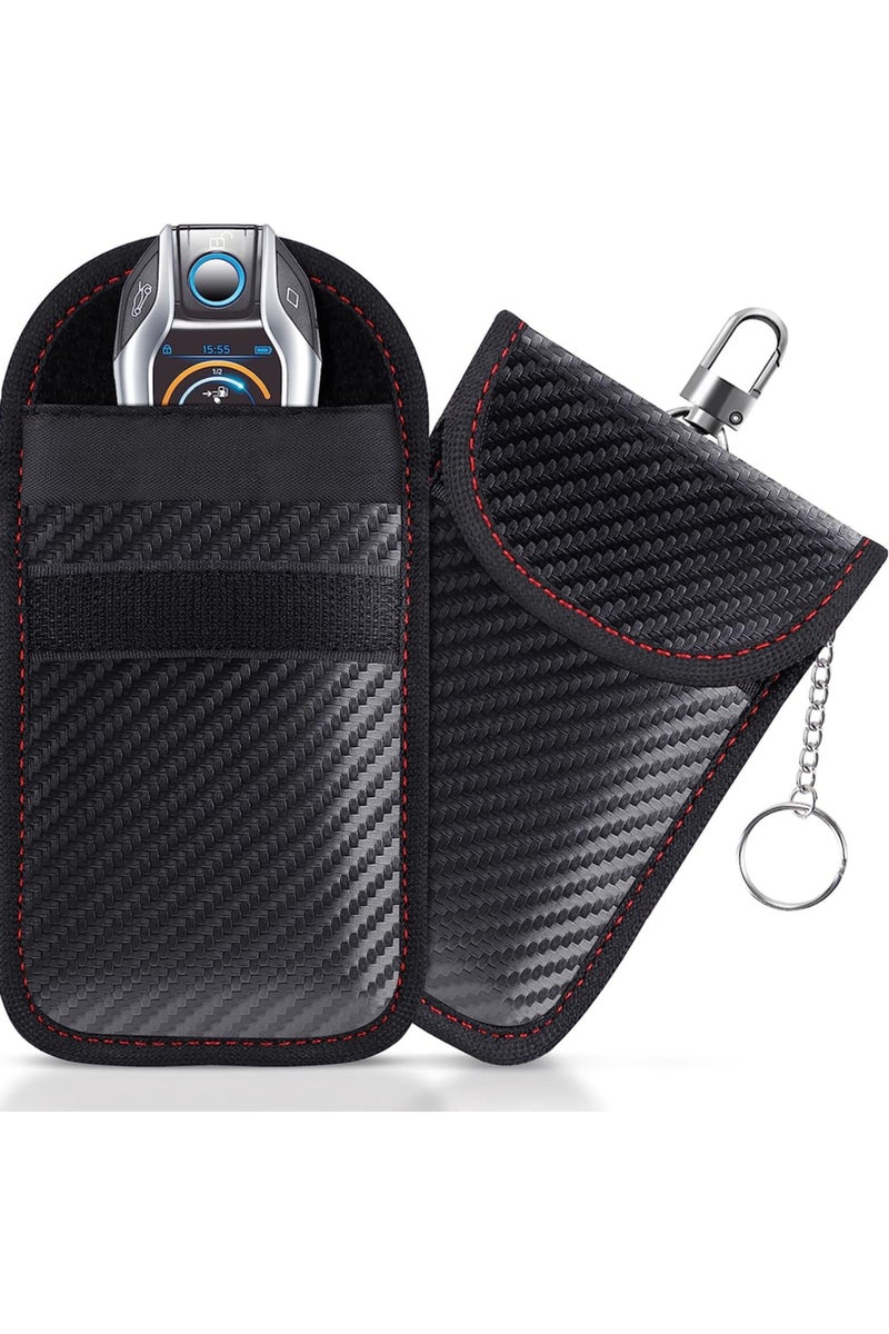 black Faraday Bag for Key Fob, Faraday Cage Protector, Car RFID Signal Blocking Key Fob Protector, D