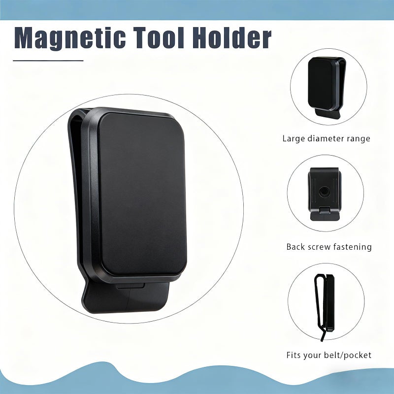 bjsdkff Magnetic Tool Holder Super Strong Tool Holster, Magnet Belt Clip Neodymium Magnet Leather Sleeve for Screws, Hammers, Sockets, Pliers, Drills, Wrenches Magnetic Tools and Hardware 2 Pcs - Image 3