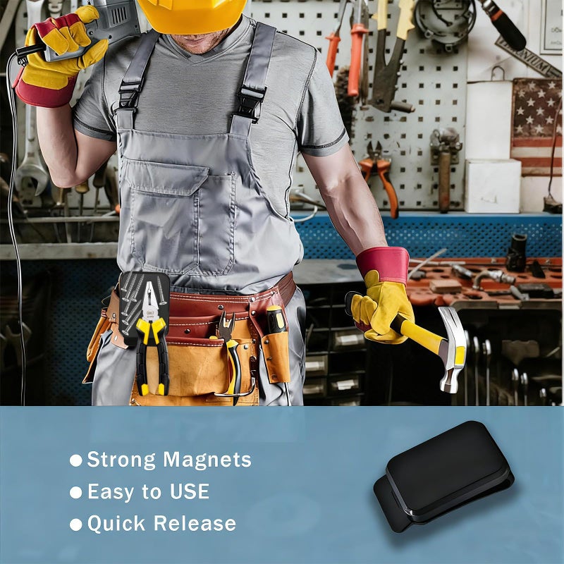 bjsdkff Magnetic Tool Holder Super Strong Tool Holster, Magnet Belt Clip Neodymium Magnet Leather Sleeve for Screws, Hammers, Sockets, Pliers, Drills, Wrenches Magnetic Tools and Hardware 2 Pcs - Image 5