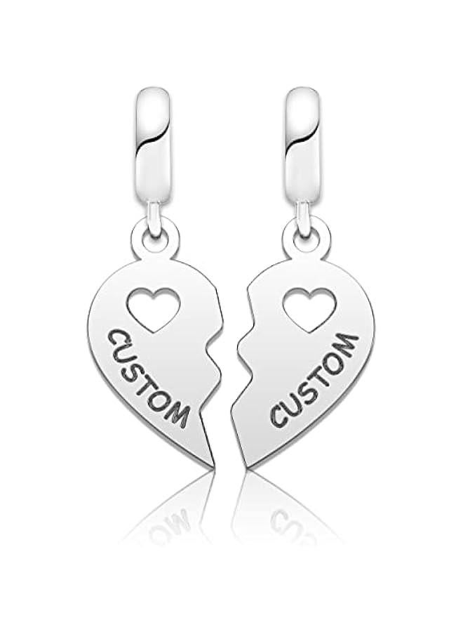 Arabest Heart Love Mom Mother Daughter Son Charm Dangle Beads Charms for Bracelets - Image 1