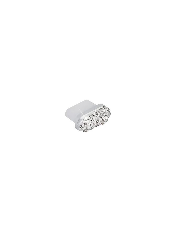 Silvery Rhinestone Metal Type C Dust Plug For Android iPhone 15 16 Pro Max Charging Port Cover - Image 1