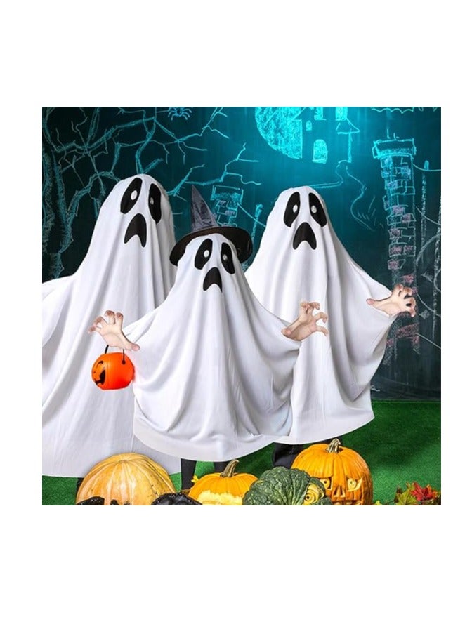 Golden Kids Ghost White Hooded Cape Fancy Dress Costume(S) - Image 3