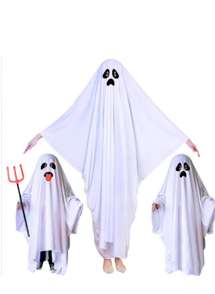Golden Kids Ghost White Hooded Cape Fancy Dress Costume(S) - Image 4