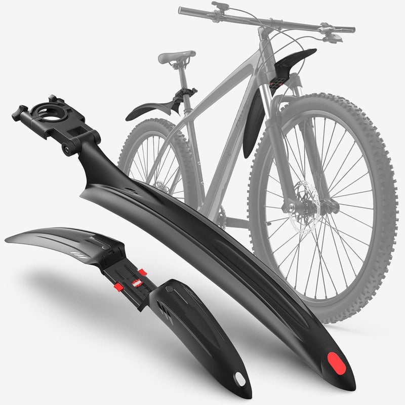 VELMIA Bike Fender Set [24-29 inch] - Universal Bike mud Guard, Mountain Bike Fender Against Splashing Water & Dirt I Bicycle fenders, Bike fenders - Image 1