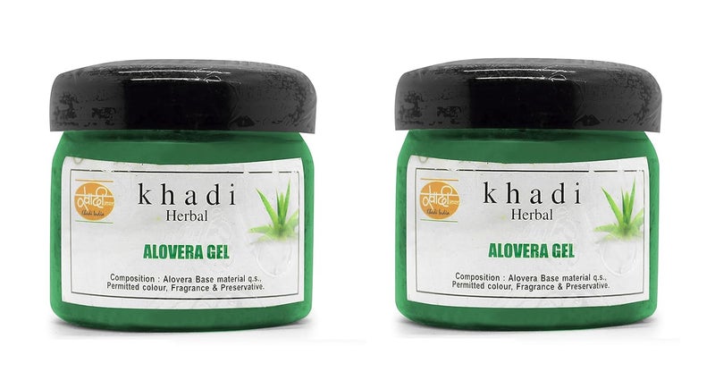 Khadi Natural Herbal Khadi Natural Herbal Aloe Vera Gel for Face  Hair Anti Acne  Anti Pigmentation Anti Pimple Herbal Aloe vera Gel For Skin Moisturizing  Nourishing Pack Of 2 - Image 1