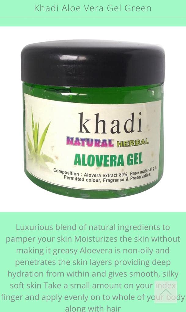 Khadi Natural Herbal Khadi Natural Herbal Aloe Vera Gel for Face  Hair Anti Acne  Anti Pigmentation Anti Pimple Herbal Aloe vera Gel For Skin Moisturizing  Nourishing Pack Of 2 - Image 2