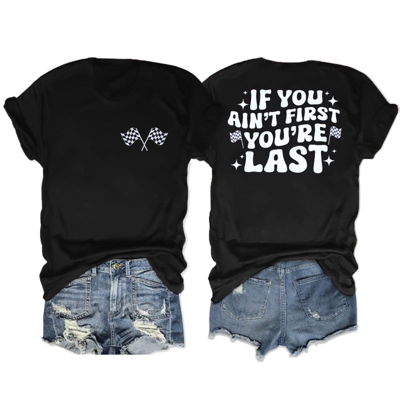 BANGELY Start Your Engines Tshirt Checkered Flag Racing Shirts Raceday Casual Unisex Short Sleeve Tee Tops - Image 1