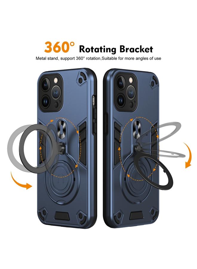 Zaboon Case For iPhone 13 Pro Max Metal Ring 360 Degree Rotating Holder PC Hybrid TPU Phone Case - Image 2